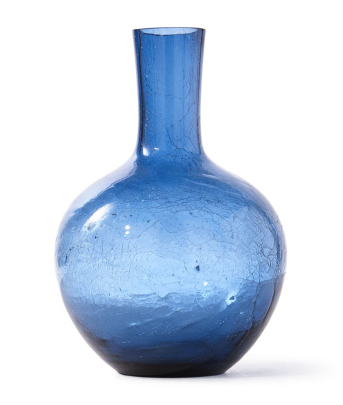 Pols Potten + Gecraqueleerde bolvaas, blauw L